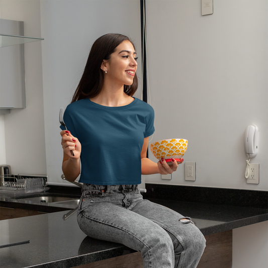Daily Drip Crop Top - Navy Blue — Tressela