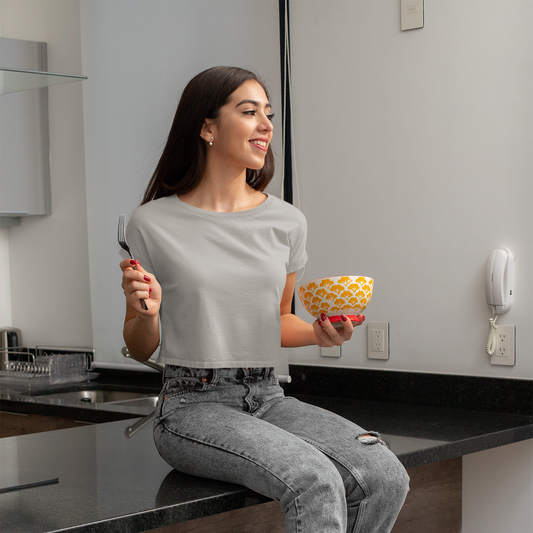 Daily Drip Crop Top - Melange Grey — Tressela