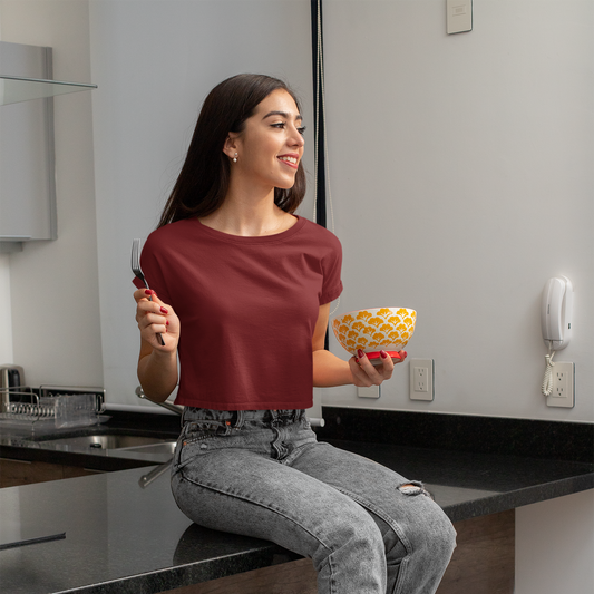 Daily Drip Crop Top - Maroon — Tressela