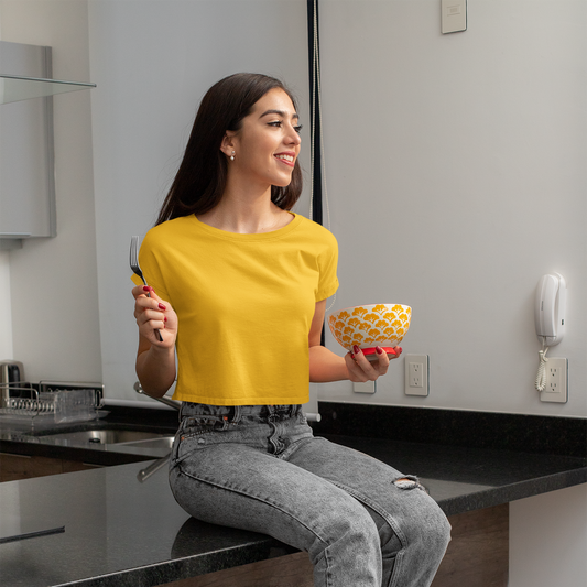 Daily Drip Crop Top - Golden Yellow — Tressela