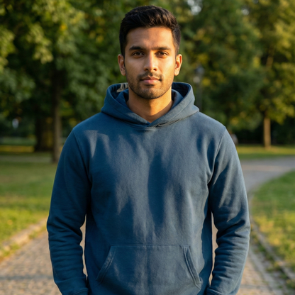 Classy Hoodie - Light Blue, Navy Blue