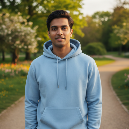 Classy Hoodie - Light Blue, Navy Blue