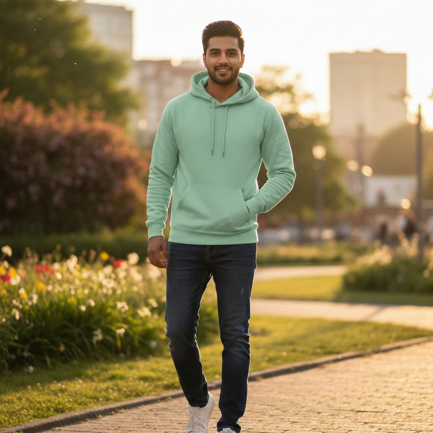 Classy Hoodie - Olive Green, Mint Green