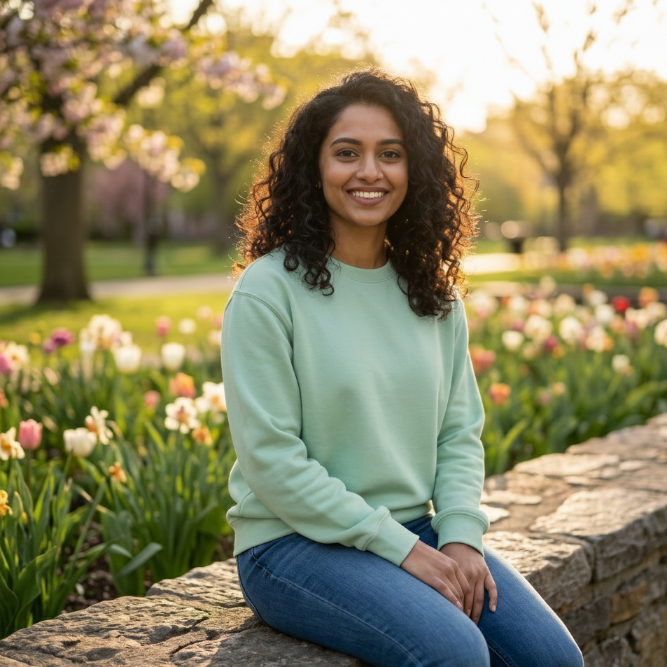 Cozy Sweatshirt - Olive Green, Mint Green