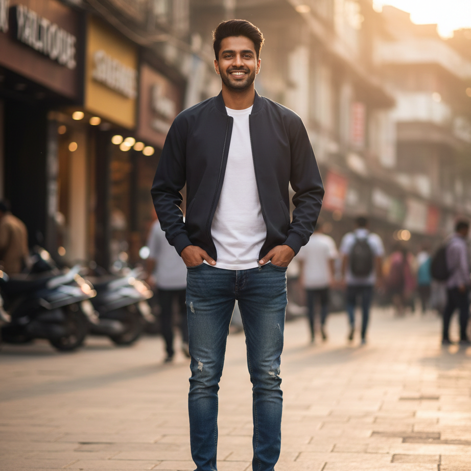 Bomber Jacket - Black, Charcoal Grey