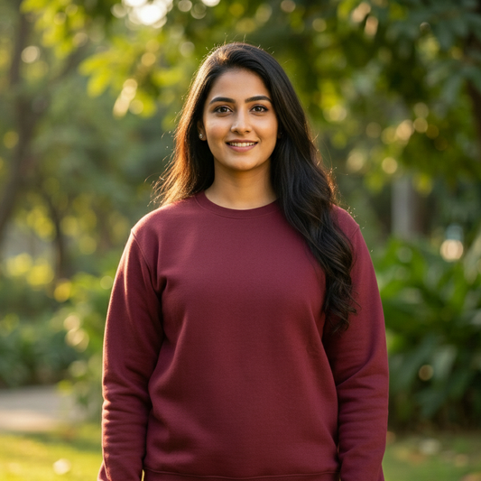 Cozy Sweatshirt - Maroon, Red, Yellow