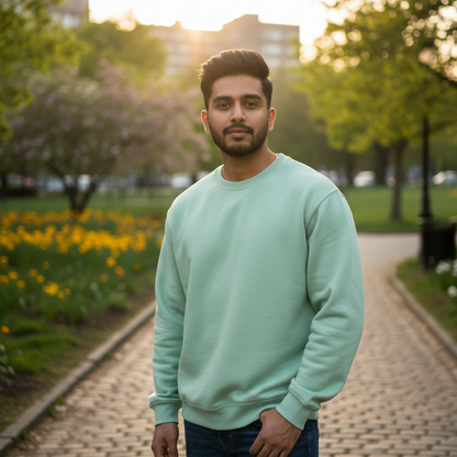 Cozy Sweatshirt - Olive Green, Mint Green