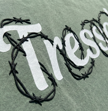 Olive Barbed Edge Tee