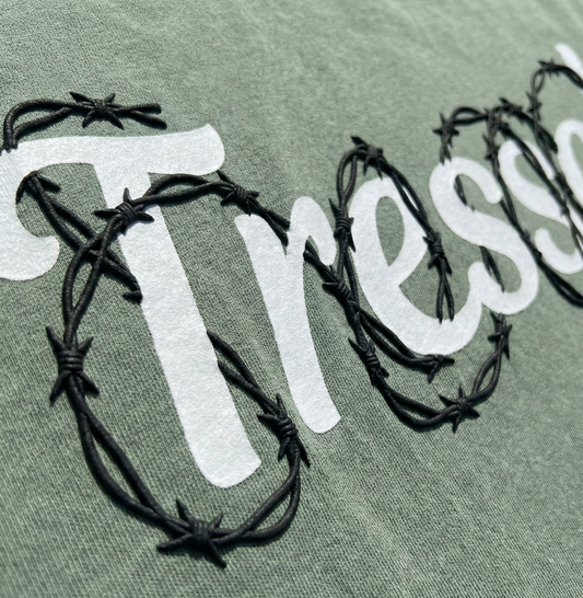 Olive Barbed Edge Tee